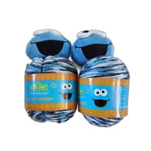 Lion Brand Sesame Street Yarn Cookie Monster One Hat Wonder Blue Lot